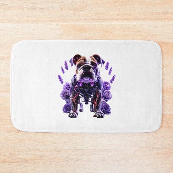 Item preview, Cybernetic Bulldog with Floral Fusion | Futuristic Dog and Nature Art designed and sold by Naturalite19.