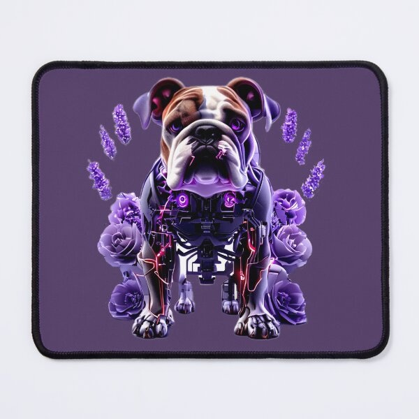 Item preview, Cybernetic Bulldog with Floral Fusion | Futuristic Dog and Nature Art designed and sold by Naturalite19.