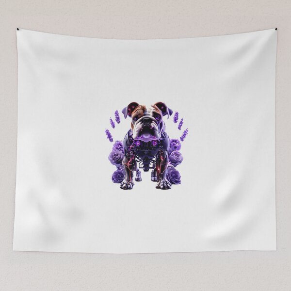 Item preview, Cybernetic Bulldog with Floral Fusion | Futuristic Dog and Nature Art designed and sold by Naturalite19.