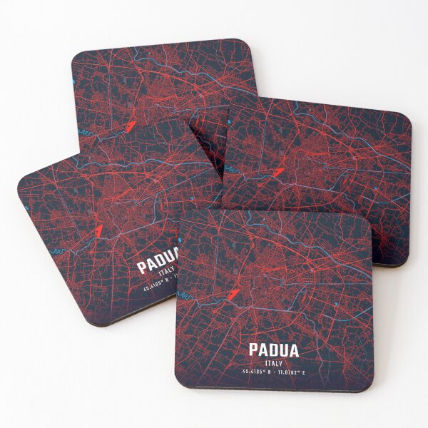Item preview, Padua Red & Blue Minimalist Map designed and sold by HomeLivingCo.