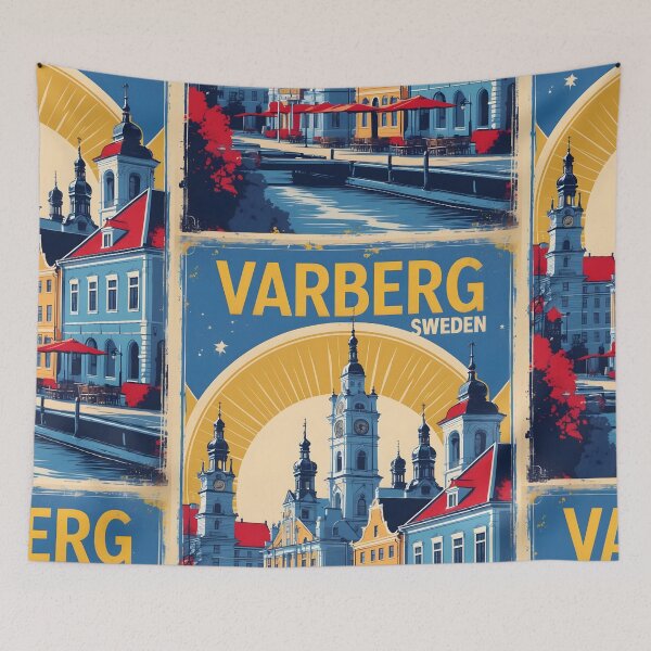 Item preview, Varberg Sweden 1950s Vintage Travel Tourism designed and sold by TravelersGems.