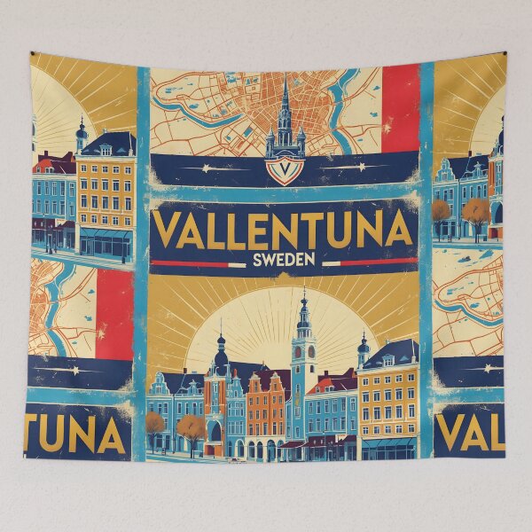 Item preview, Vallentuna Sweden 1950s Vintage Travel Tourism designed and sold by TravelersGems.