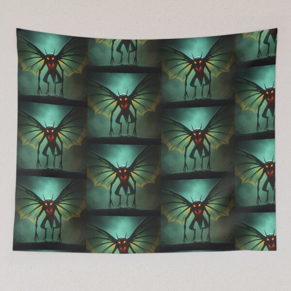 Item preview, Mothman cryptid painting designed and sold by Vintage Designs +.