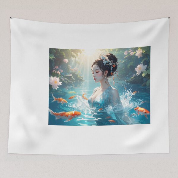 Item preview, Kami of Lotus and Koi designed and sold by Schoenenwald - Illustrations Uniques et Originales.