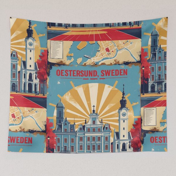 Item preview, Oestersund Sweden 1950s Vintage Travel Tourism designed and sold by TravelersGems.
