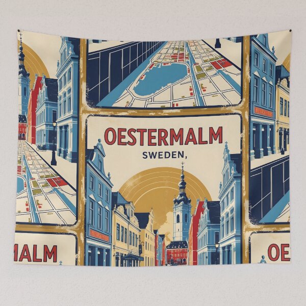 Item preview, Oestermalm Sweden 1950s Vintage Travel Tourism designed and sold by TravelersGems.
