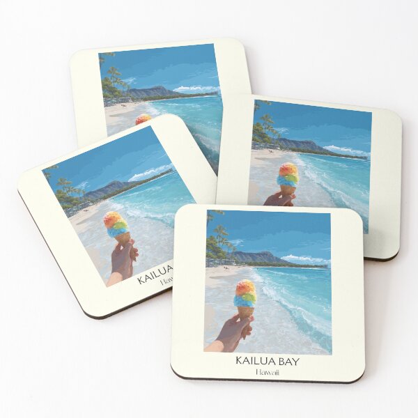 Item preview, Kailua Bay Oahu Shave Ice | Hawaii Beach Art Print designed and sold by TuncGK.