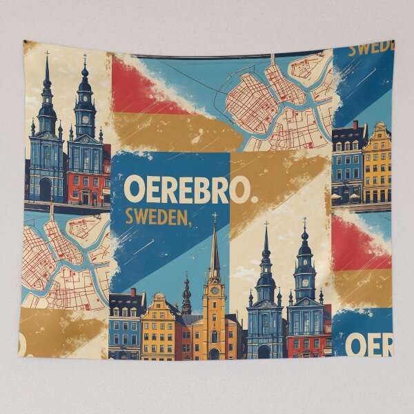 Item preview, Oerebro Sweden 1950s Vintage Travel Tourism designed and sold by TravelersGems.