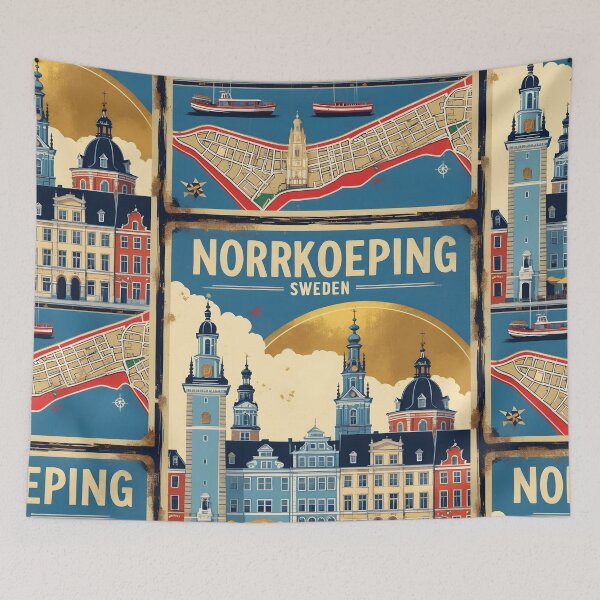 Item preview, Norrkoeping Sweden 1950s Vintage Travel Tourism designed and sold by TravelersGems.