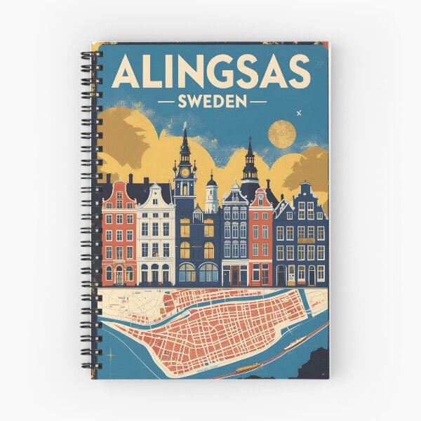 Item preview, Alingsas Sweden 1950s Vintage Travel Tourism designed and sold by TravelersGems.