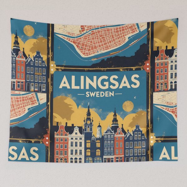 Item preview, Alingsas Sweden 1950s Vintage Travel Tourism designed and sold by TravelersGems.