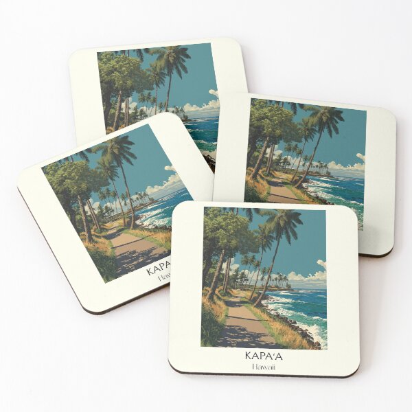 Item preview, Kapaa Kauai Coastal Bike Path | Hawaii Ocean Art Print designed and sold by TuncGK.