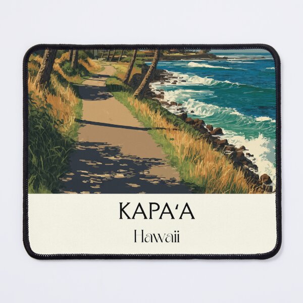 Item preview, Kapaa Kauai Coastal Bike Path | Hawaii Ocean Art Print designed and sold by TuncGK.