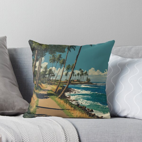 Item preview, Kapaa Kauai Coastal Bike Path | Hawaii Ocean Art Print designed and sold by TuncGK.