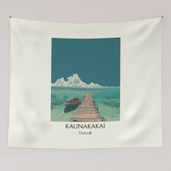 Item preview, Kaunakakai Molokai Pier | Hawaii's Friendly Isle Art designed and sold by TuncGK.