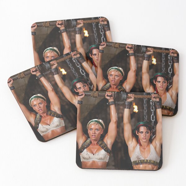Item preview, Two captive fantasy post apocalyptic warrior women art photo designed and sold by Vintage Designs +.