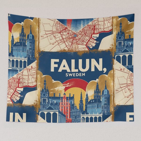 Item preview, Falun Sweden 1950s Vintage Travel Tourism designed and sold by TravelersGems.