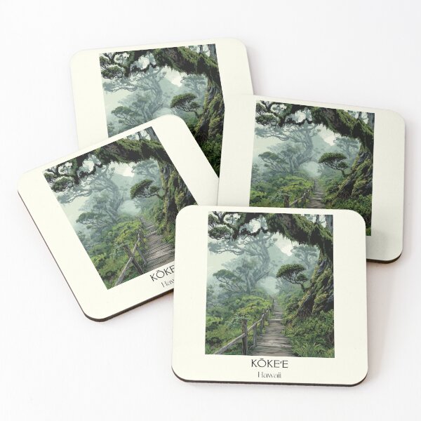 Item preview, Kokee Kauai Misty Forest Trail | Hawaii Hiking Art Print designed and sold by TuncGK.