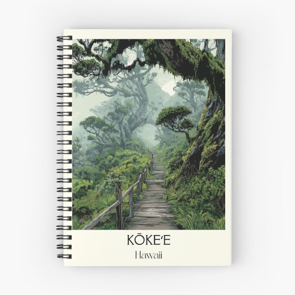 Item preview, Kokee Kauai Misty Forest Trail | Hawaii Hiking Art Print designed and sold by TuncGK.