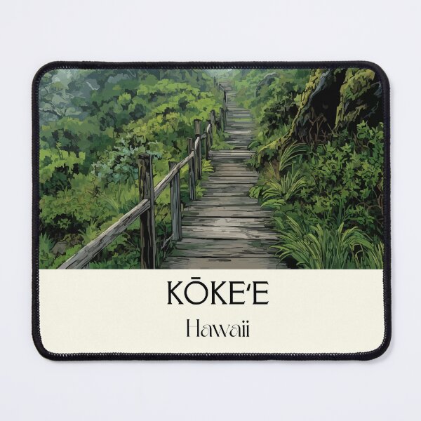 Item preview, Kokee Kauai Misty Forest Trail | Hawaii Hiking Art Print designed and sold by TuncGK.
