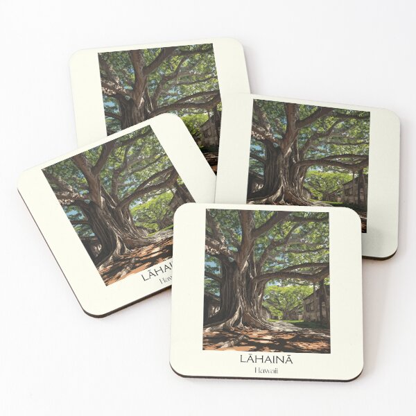 Item preview, Lahaina Maui Banyan Tree | Hawaii Historic Town Art designed and sold by TuncGK.
