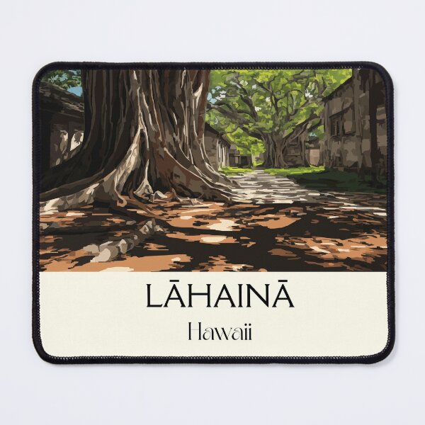 Item preview, Lahaina Maui Banyan Tree | Hawaii Historic Town Art designed and sold by TuncGK.