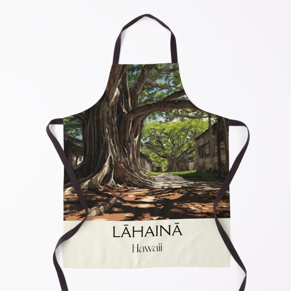 Item preview, Lahaina Maui Banyan Tree | Hawaii Historic Town Art designed and sold by TuncGK.