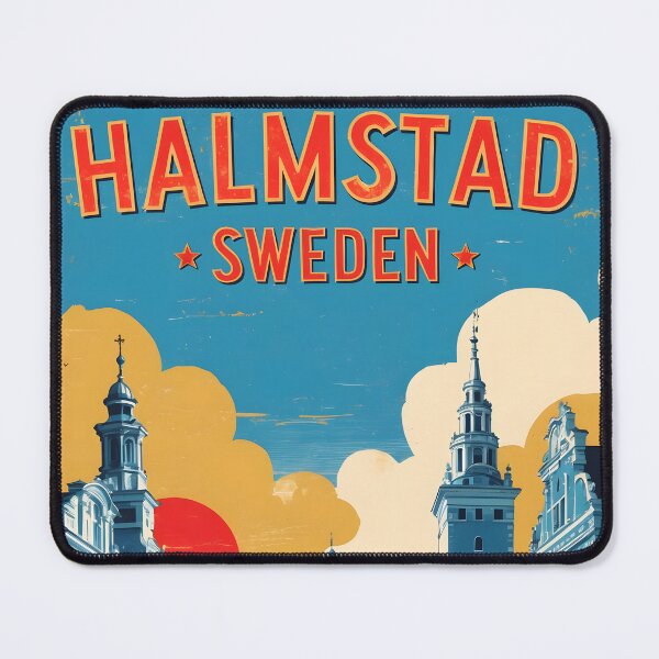 Item preview, Halmstad Sweden 1950s Vintage Travel Tourism designed and sold by TravelersGems.