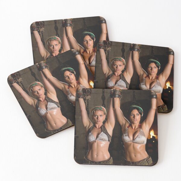 Item preview, Two captive fantasy post apocalyptic warrior women art photo designed and sold by Vintage Designs +.