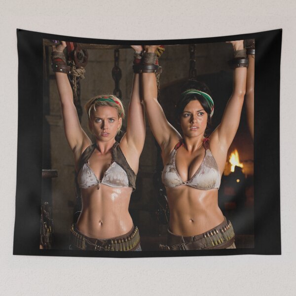 Item preview, Two captive fantasy post apocalyptic warrior women art photo designed and sold by Vintage Designs +.