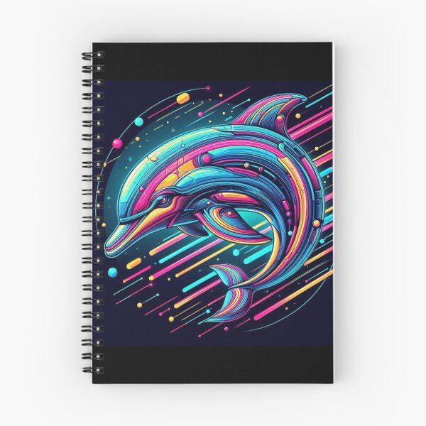 Item preview, colorful futuristic dolphin designed and sold by Dogandesighn.