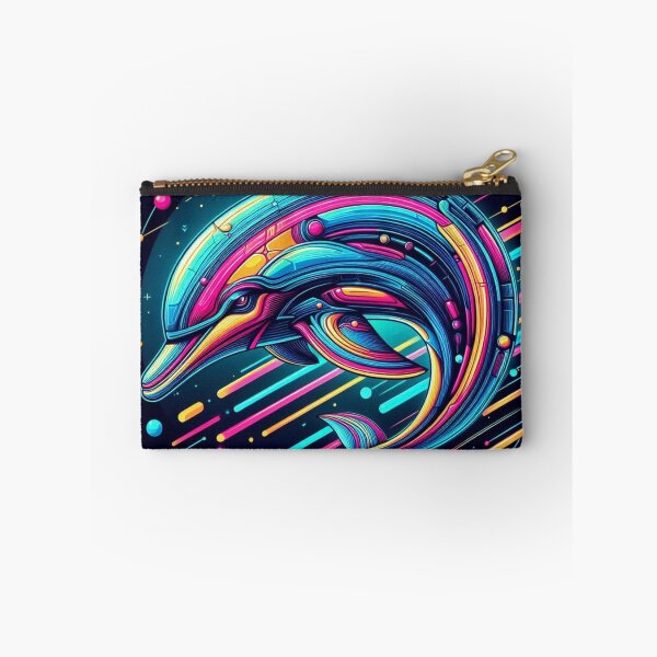 Item preview, colorful futuristic dolphin designed and sold by Dogandesighn.