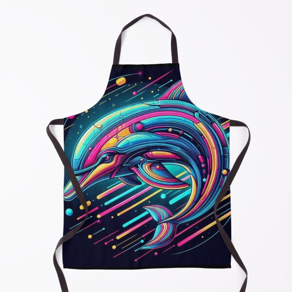 Item preview, colorful futuristic dolphin designed and sold by Dogandesighn.