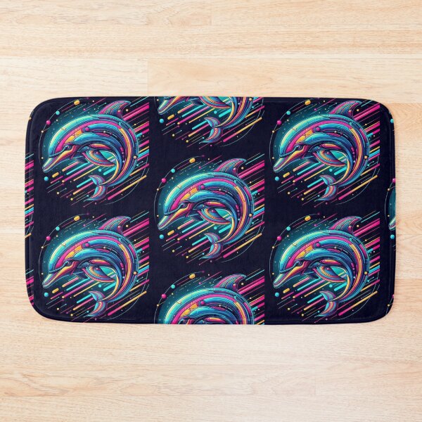 Item preview, colorful futuristic dolphin designed and sold by Dogandesighn.