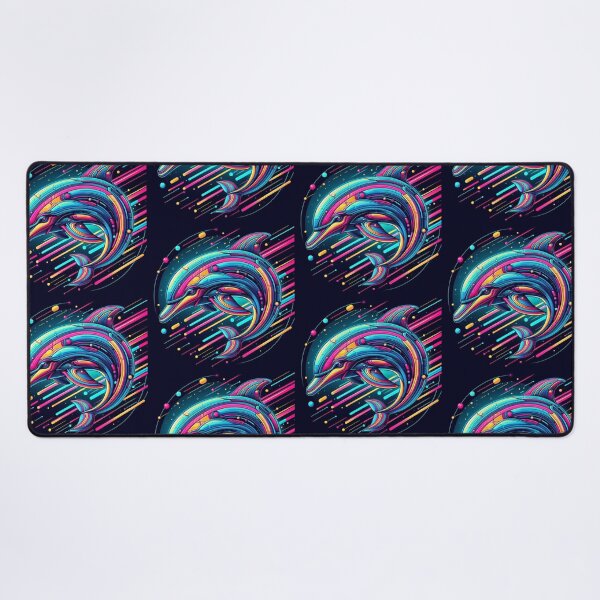 Item preview, colorful futuristic dolphin designed and sold by Dogandesighn.