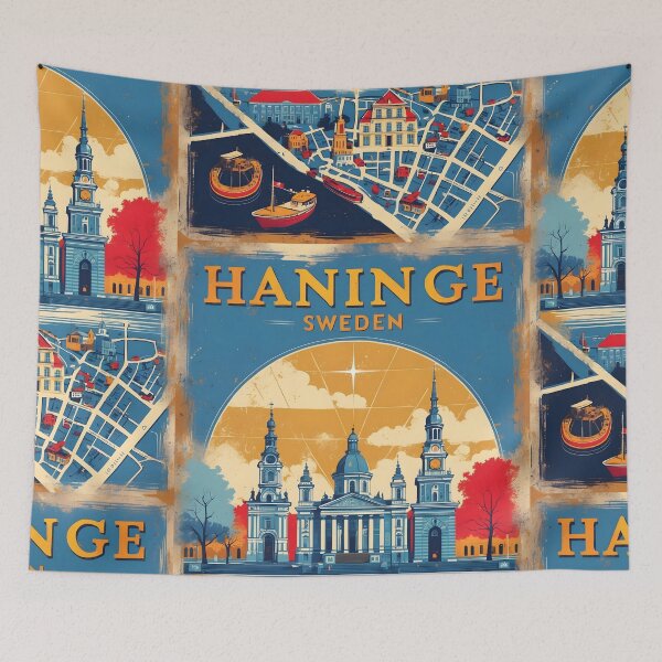 Item preview, Haninge Sweden 1950s Vintage Travel Tourism designed and sold by TravelersGems.