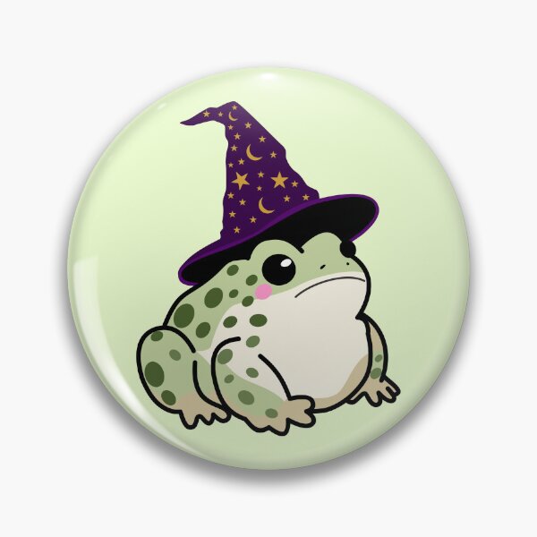 Item preview, Toad with witch hat, fat green wizard toad designed and sold by Aome22.