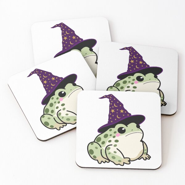 Item preview, Toad with witch hat, fat green wizard toad designed and sold by Aome22.