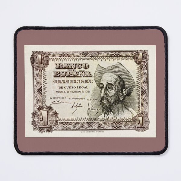 Item preview, One-peseta banknote. "Don Quixote of La Mancha" by Miguel de Cervantes. designed and sold by Filologica.
