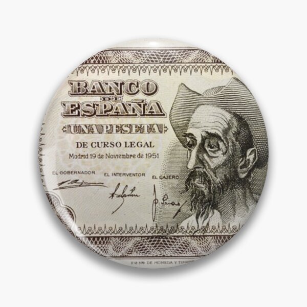 Item preview, One-peseta banknote. "Don Quixote of La Mancha" by Miguel de Cervantes. designed and sold by Filologica.