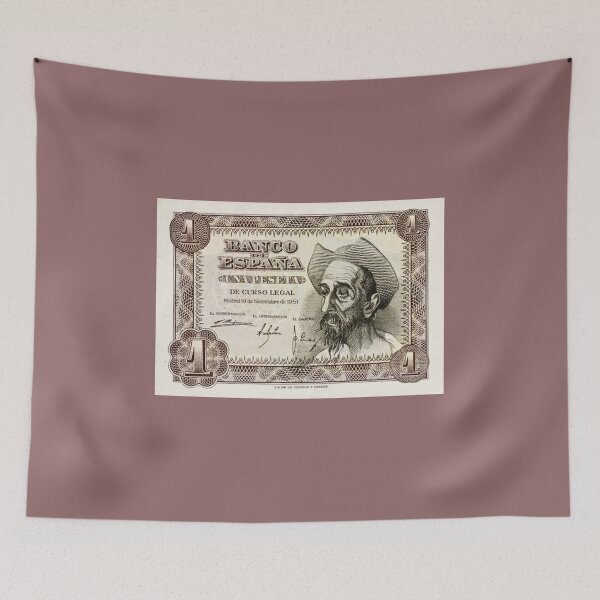 Item preview, One-peseta banknote. "Don Quixote of La Mancha" by Miguel de Cervantes. designed and sold by Filologica.