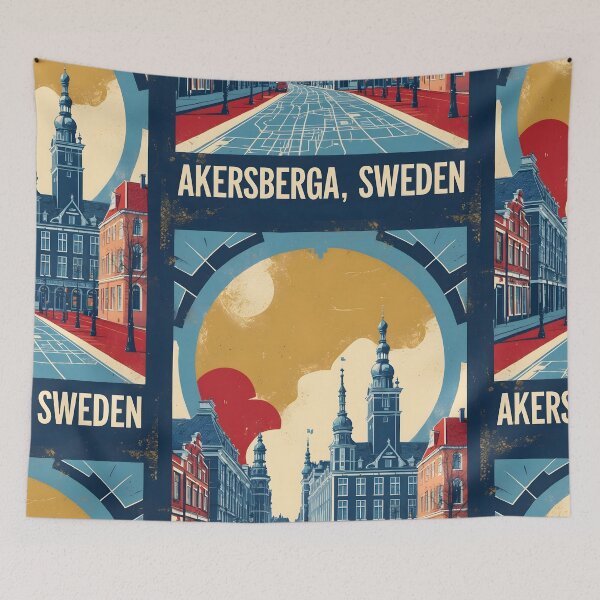 Item preview, Akersberga Sweden 1950s Vintage Travel Tourism designed and sold by TravelersGems.