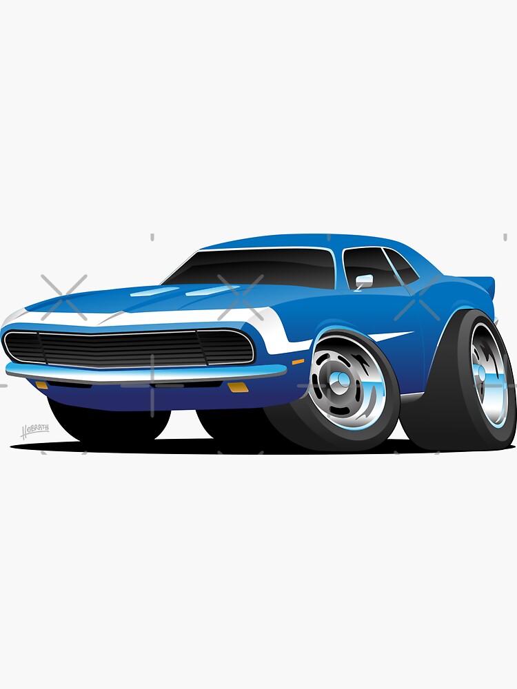 Classic Sixties Style American Muscle Car Hot Rod Cartoon by hobrath