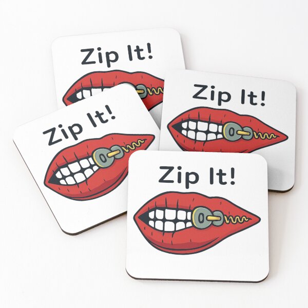 Item preview, Zip It! Cartoon Red Lips Bite Zipper Humor Sticker for Expressions and Fun designed and sold by Rue Market.