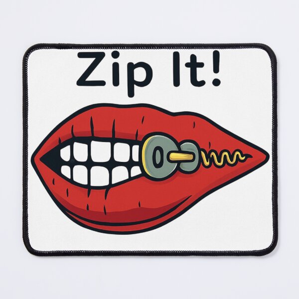 Item preview, Zip It! Cartoon Red Lips Bite Zipper Humor Sticker for Expressions and Fun designed and sold by Rue Market.