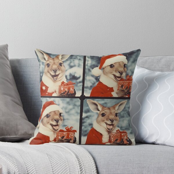 Item preview, Kangaroo in Santa Hat – Funny Aussie Christmas Photobooth designed and sold by RockFireMerch.