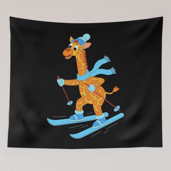Item preview, Funny Giraffe Skiing Winter Holidays designed and sold by cosmicncozyS.