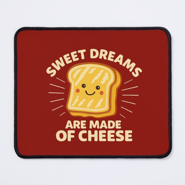 Item preview, Sweet Dreams Are Made Of Cheese: Adorable Toast Slice Cartoon On Red Background designed and sold by Rue Market.