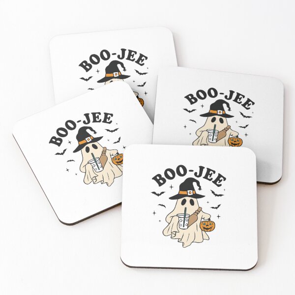 Item preview, Boo-Jee Ghost In Witch Hat With Drink And Pumpkin Bucket For Halloween designed and sold by Rue Market.