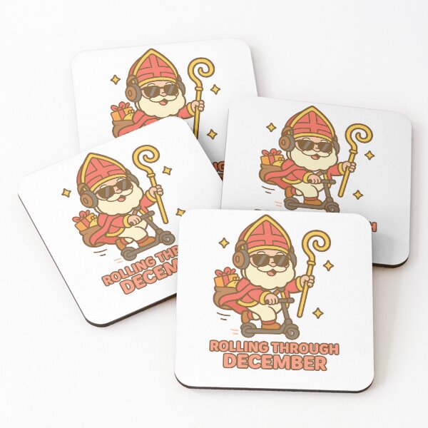 Item preview, Rolling Through December – Kawaii Sinterklaas op Step Illustratie designed and sold by snoezelstudio.